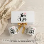 Caixa Presente Personalizada com 2 Canecas Personalizadas