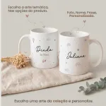 Convite para Padrinho e Madrinha de Batismo com Canecas e Quebra-Cabeça (01 unidade)