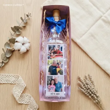 Garrafa Presente com Fotos Personalizadas