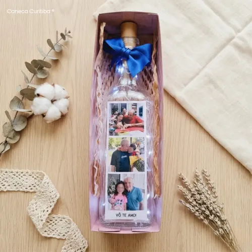 Garrafa Presente com Fotos Personalizadas