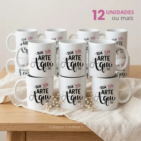Caneca Personalizada Atacado 12 Unidades (300ml)