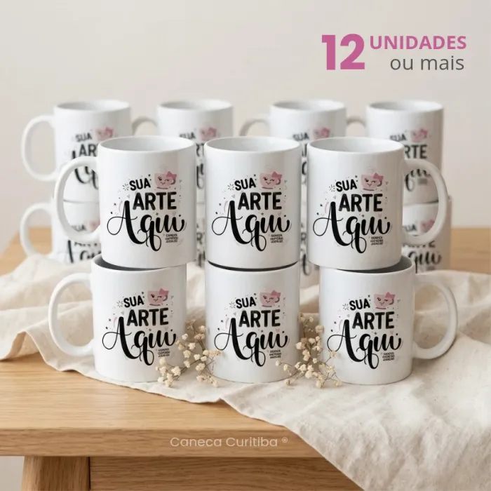 Caneca Personalizada Atacado 12 Unidades (300ml)