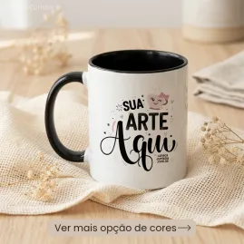 Caneca Cerâmica Colorida Personalizada com Sua Arte