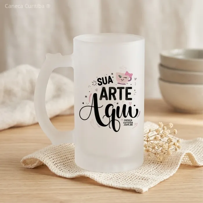 Caneca de Vidro Personalizada 475ml (Estilo Chopp)