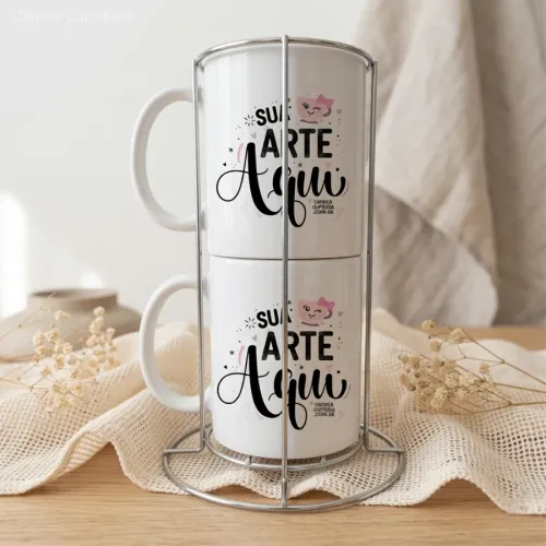 Kit Presente com 2 Canecas Personalizadas 300ml
