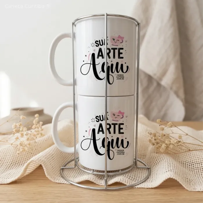 Kit Presente com 2 Canecas Personalizadas 300ml
