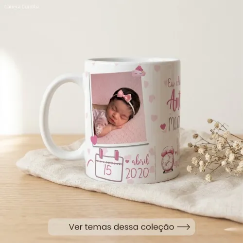 Caneca Nascimento bebê Personalizada com Foto