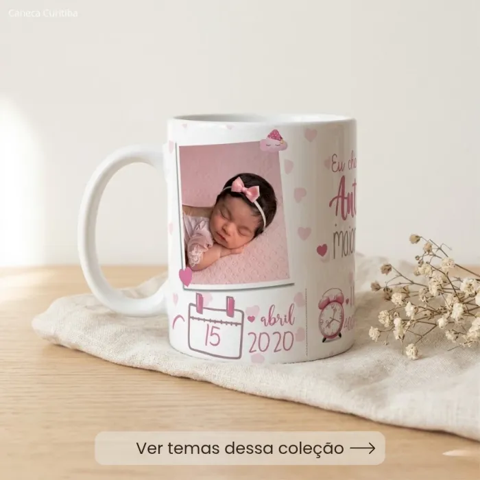 Caneca Nascimento bebê Personalizada com Foto