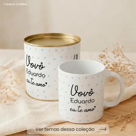 Lata Presente Avós Personalizada com Caneca