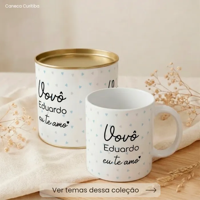Lata Presente Avós Personalizada com Caneca
