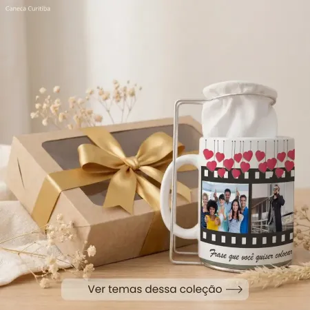 Kit Caneca Personalizada com Mini coador (Fotos)
