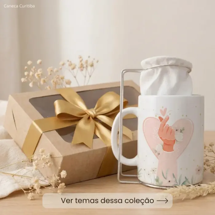 Kit Caneca Personalizada com Mini coador (Doramas)