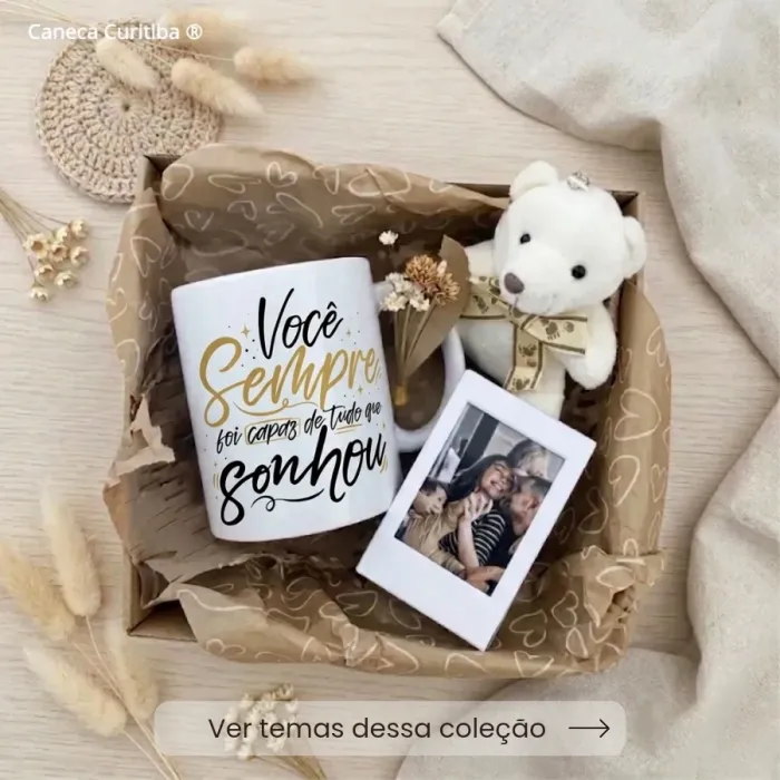 Caixa Presente Formatura Personalizada com Caneca e Mini Porta Retrato