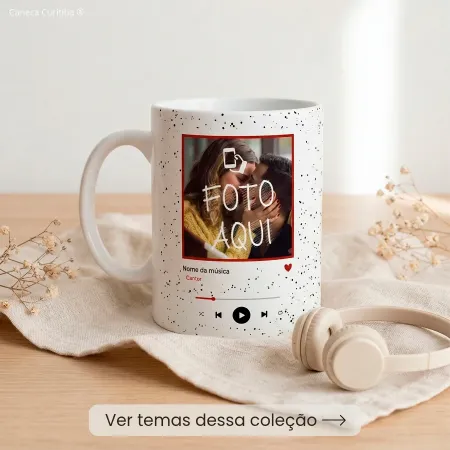 Caneca Personalizada com Música e Foto