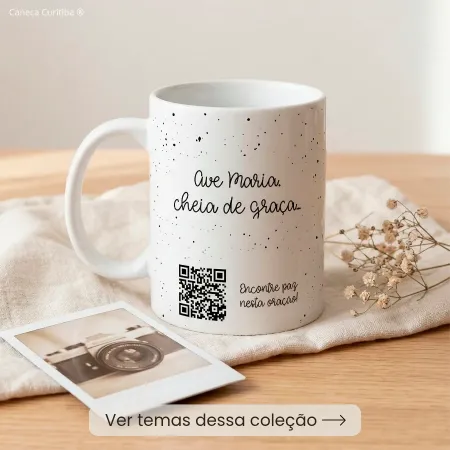 Caneca Religiosa Personalizada com Foto e Música (Interativa)