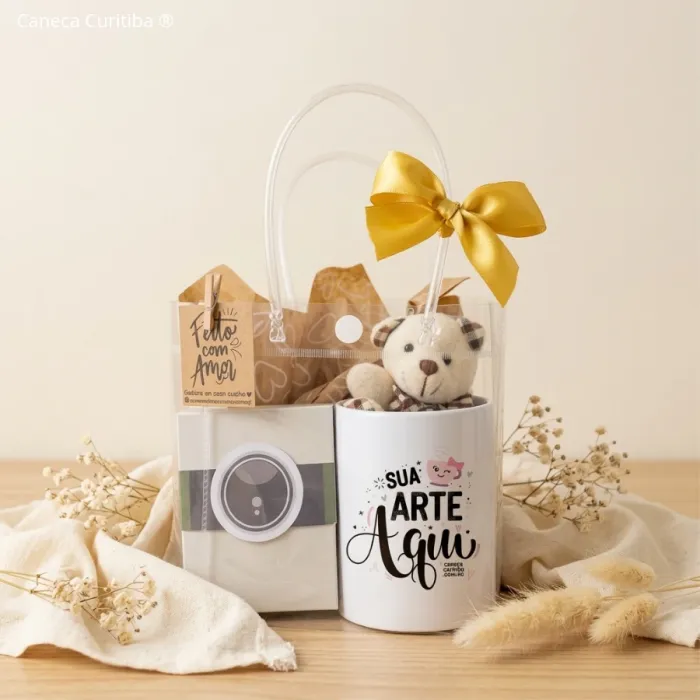 Kit Presente Personalizado com Caneca e Fotos Imã