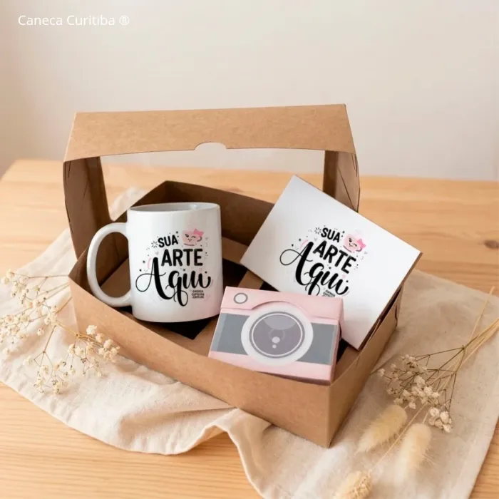 Kit Presente Personalizado com Caneca, Azulejo e Fotos