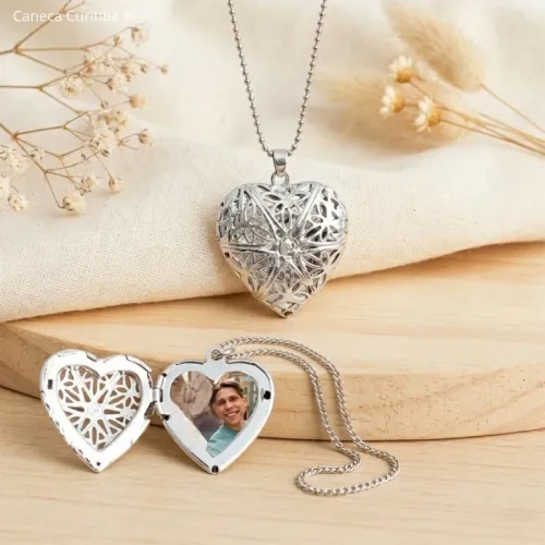 Relicário Coração com Foto Personalizada