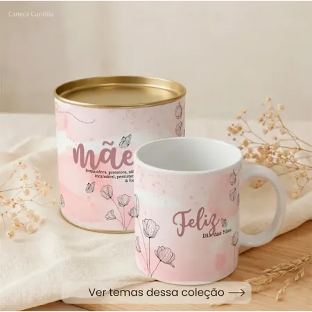 Lata Presente Mãe Personalizada com Caneca