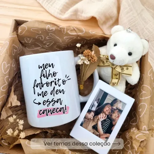 Caixa Presente Mãe Personalizada com Caneca e Mini Porta Ret...