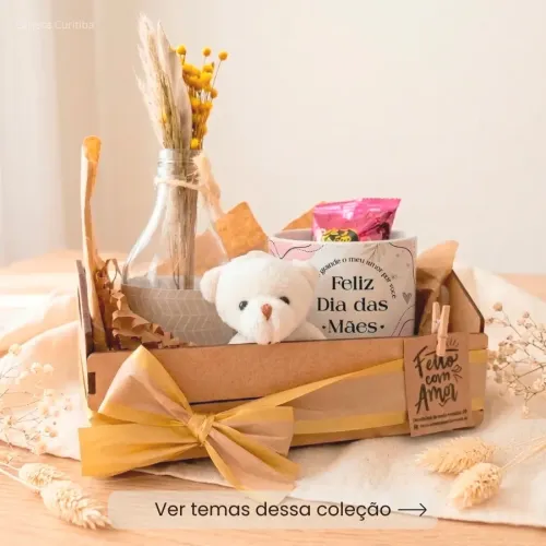 Kit Presente para Mãe com Caneca Personalizada no Caixote MD...