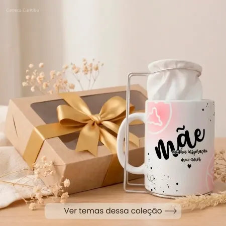 Kit Caneca Personalizada com Mini coador (Mãe)