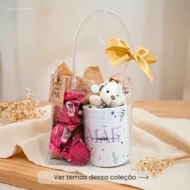 Kit Presente para Mãe com Caneca Personalizada Ursinho e Bom... Kit Presente para Mãe com Caneca Personalizada Ursinho e Bom...