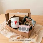 Kit Presente Namorados com Caneca Personalizada e 9 Fotos Ímã
