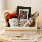 Kit Presente Namorados com Caneca, Garrafinha LED e Porta Retrato