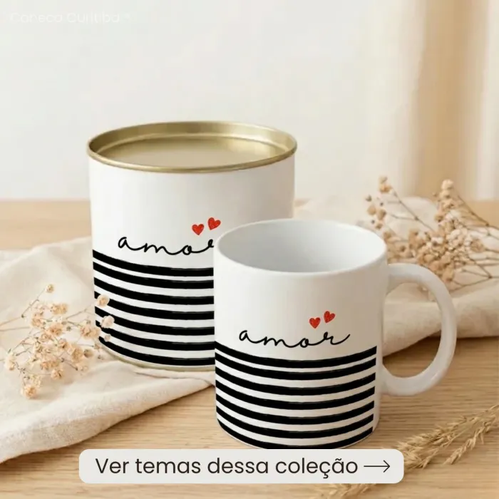 Lata Presente Namorados Personalizada com Caneca