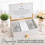 Convite para Padrinho e Madrinha de Batismo com Canecas Vidro Jateado 475ml