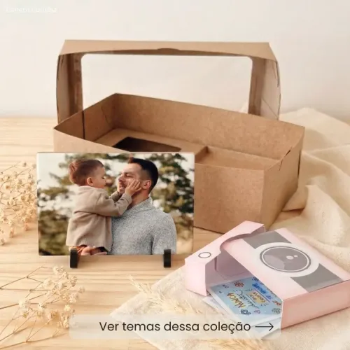 Kit Presente para Pai com Azulejo e Imã com Foto
