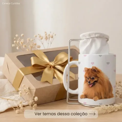 Kit Presente Caneca Personalizada e Mini Coador (Pets)