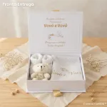 Caixa Revelação Gravidez para Vovó e Vovô Dourada Pronta Entrega