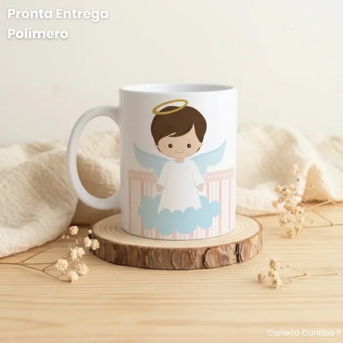 Caneca Anjinho da Guarda Polímero (Pronta Entrega)
