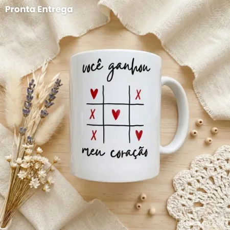 Caneca Você Ganhou Meu Coração (Pronta Entrega)