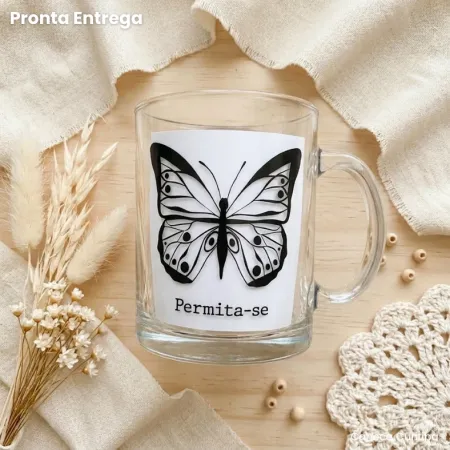 Caneca Borboleta Permita-se (Pronta Entrega)