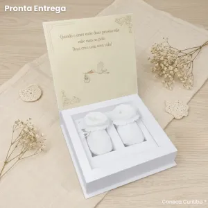 Caixa Revelação de Gravidez com Sapatinho Pronta Entrega