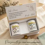 Caixa Revelação Gravidez para Avós com 2 Canecas Personalizadas