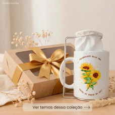 Kit Aniversário Café Personalizado com Mini Coador e Caneca Kit Aniversário Café Personalizado com Mini Coador e Caneca