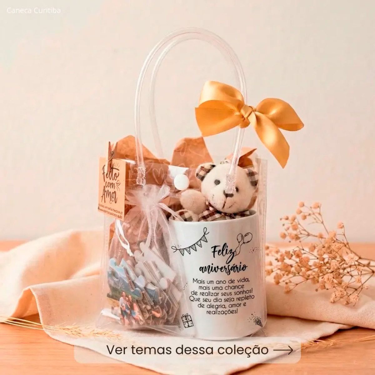 Kit Presente Aniversário Caneca Personalizada e Quebra-Cabeça com Foto produto