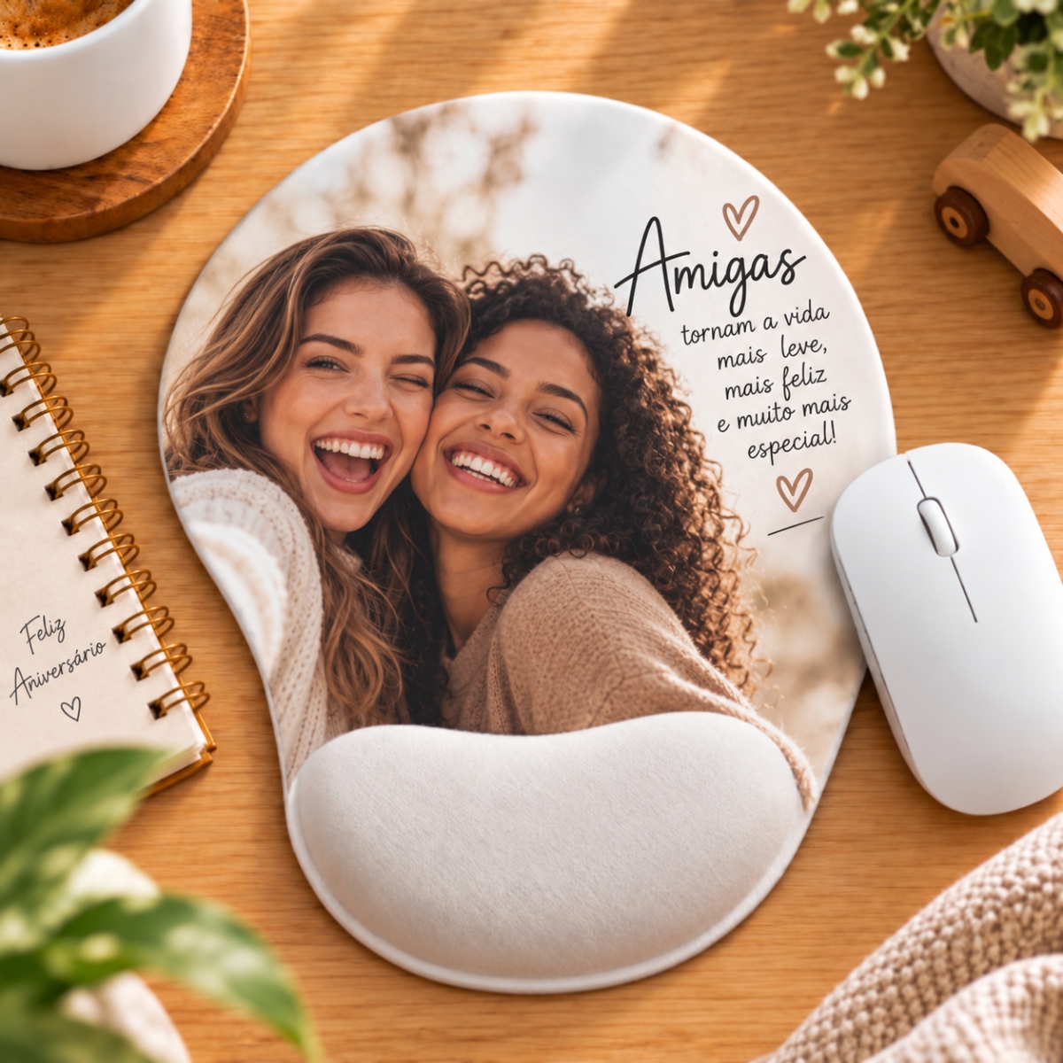 Mouse Pad Aniversário Personalizado com Foto, Arte, Nome Mouse Pad Aniversário Personalizado com Foto, Arte, Nome
