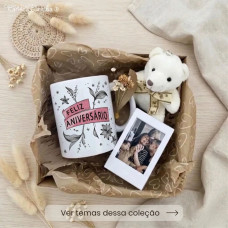 Kit Aniversário Presente Caneca, Mini Porta-Retrato Polaroid e Ursinho Kit Aniversário Presente Caneca, Mini Porta-Retrato Polaroid e Ursinho