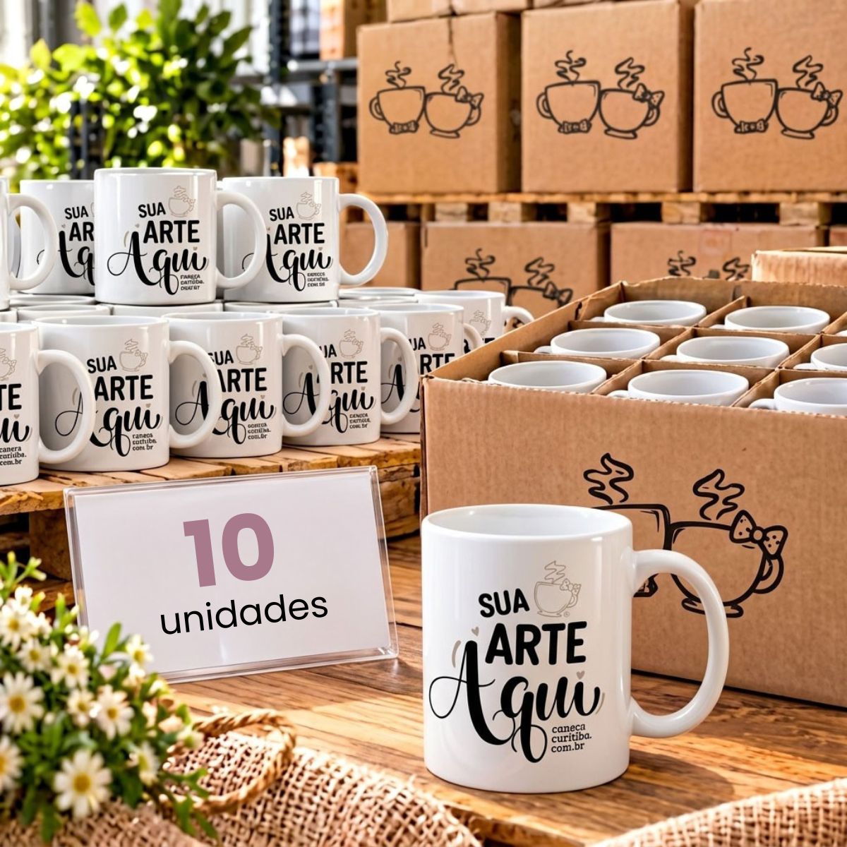 Caneca Cerâmica Branca Atacado (10 unidades) Caneca Cerâmica Branca Atacado (10 unidades)