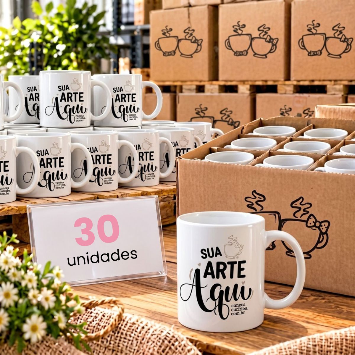 Caneca Cerâmica Branca Atacado (30 unidades) Caneca Cerâmica Branca Atacado (30 unidades)