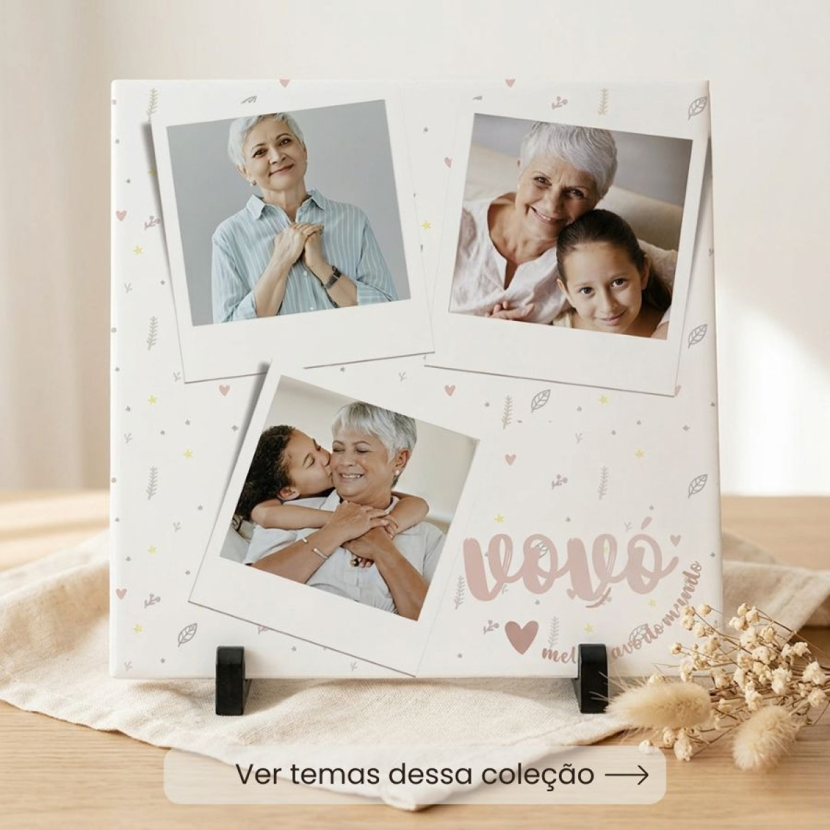 Azulejo Avó(ô)s Personalizado com Foto 15x15 cm Arte, Foto, Texto