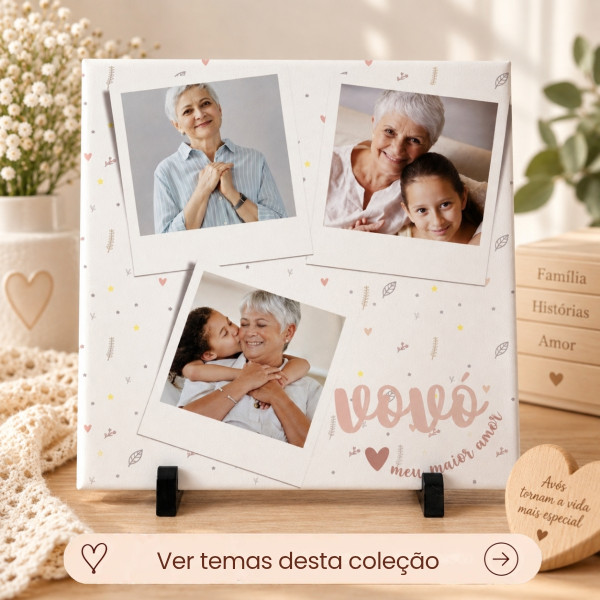 Azulejo Avó(ô)s Personalizado com Foto 15x15 cm Arte, Foto, Texto Azulejo Avó(ô)s Personalizado com Foto 15x15 cm Arte, Foto, Texto