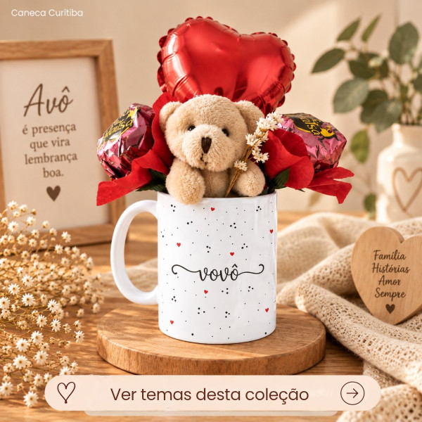 Kit Presente Avó(ô) Caneca Personalizada com Balão e Ursinho Kit Presente Avó(ô) Caneca Personalizada com Balão e Ursinho