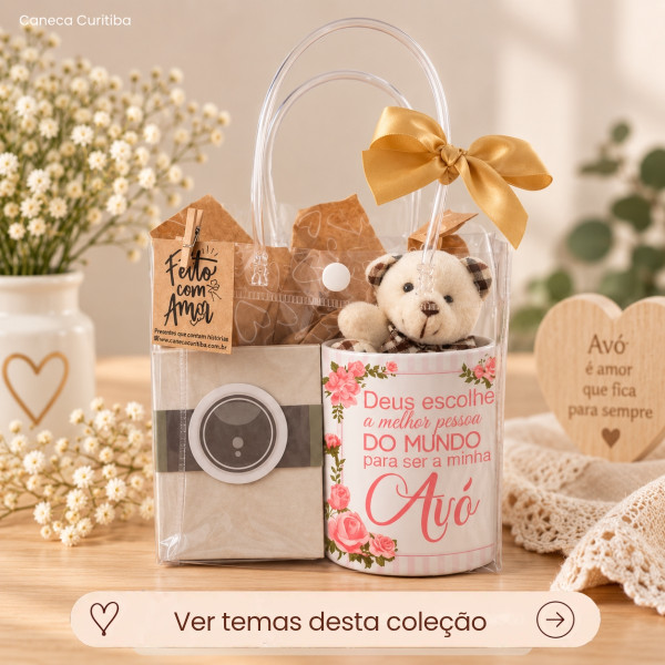 Kit Caneca Personalizada e Ímãs com Foto em Sacola PVC Avó(ô)s Kit Caneca Personalizada e Ímãs com Foto em Sacola PVC Avó(ô)s