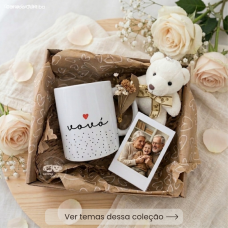 Kit Avó(ô)s Presente Caneca, Mini Porta-Retrato Polaroid e Ursinho